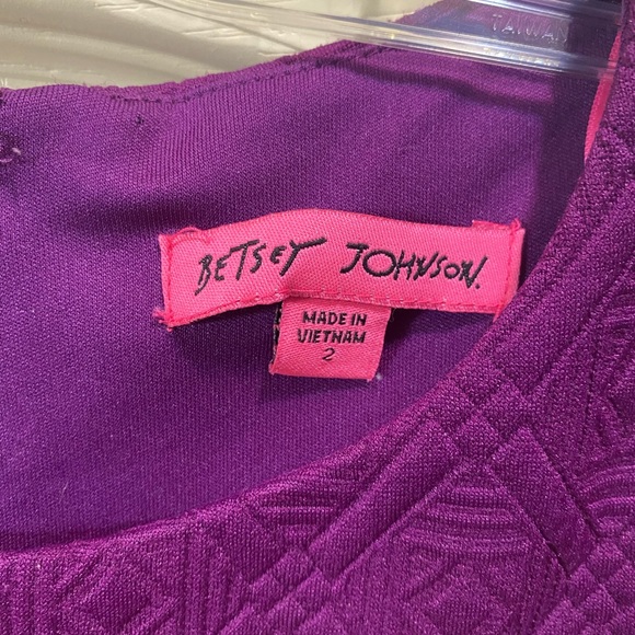Vintage Purple Betsy Johnson Sleeveless Body Contour Geometric Dress Size 2 - Picture 3 of 4